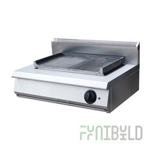 Electric tabletop frying surface (1/2 smooth, 1/2 ribbed, 800x600x330mm) F2PZHE/600