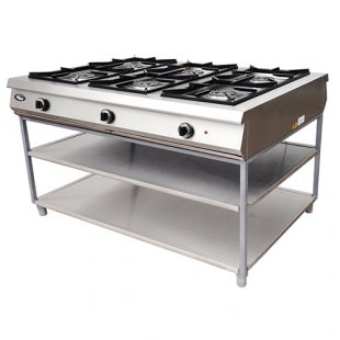 Gas stove 6-burner without oven (on stand) F6P2G/1000/50060 (1500x1090x905 in)