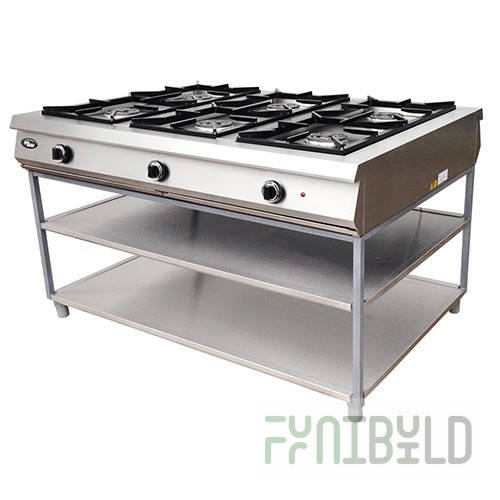 Gas stove 6-burner without oven (on stand) F6P2G/1000/50060 (1500x1090x905 in)