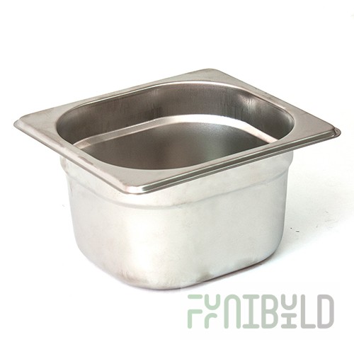 Gastronorm container without lid stainless steel GN-1/6 depth 65, 1 l. (176x162x65 in.), in pack. 20 pcs.