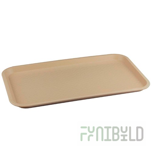 Plastic rectangular tray 525x325x20mm (beige) art. 422107807, pack of 10 pcs.