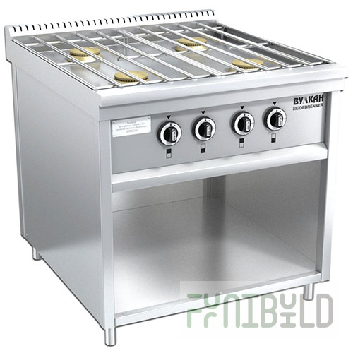 Gas stove 4-conf. open type floor without oven. PRG-IIA-4M Standart series 900 (800x900x850)