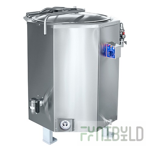 Cooking kettle KPEM-400 T (1160x1160x1446 in., 400 l, 100°C, 36.2 kW) drain cock, steam jacket