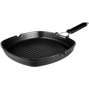 Grill pan (aluminum) d=280x40 square cast, plastic "Prootel" art.4021653