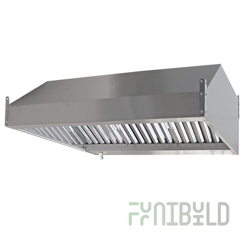 Wall-mounted exhaust hood with grease-catching labyrinth filter ЗВ-П12/10 1200х1000х350mm
