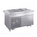 Cooled table OS-1200-02 (1200x700(1015*)x880±20 in, 0.4 kW, 220 V, gastronomic bath)