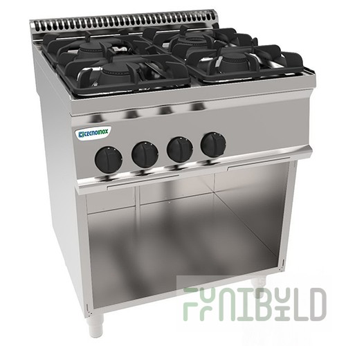 Stove 4 burners 700 series TECNOINOX PC70G7A 613036 gas (700x700x850 in, 19.5 kW)