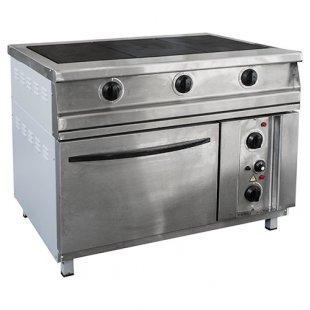 Electric stove 3-burner floor with oven PEP-0.51M-DSH-N (all stainless steel) (1095x860x860(880)mm, 17 kW, 380V)