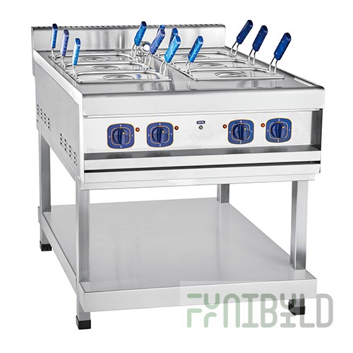 Electric kitchen cooker double EVK-90/2P with perforated gastronomy GN1/2 (GN-1/3) (800x900x950mm) all stainless steel on a stand