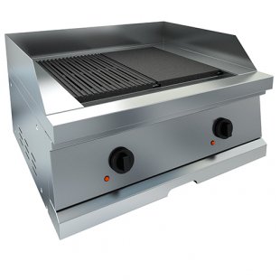 Grill CHAIR-BROIL ГЧ-2РН, tabletop (800х700х440mm, 2 hot surfaces - smooth stainless steel, ribbed cast iron, 6 kW, 380 V)