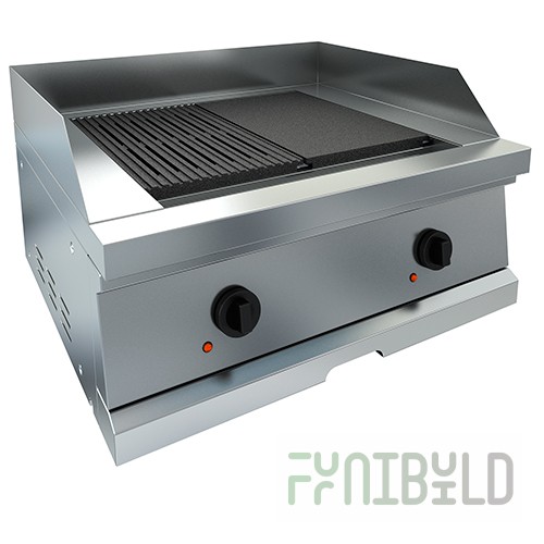 Grill CHAIR-BROIL ГЧ-2РН, tabletop (800х700х440mm, 2 hot surfaces - smooth stainless steel, ribbed cast iron, 6 kW, 380 V)