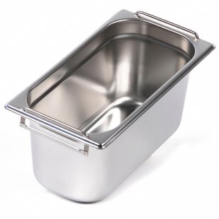Gastronorm container without lid with handles GN-1/3, depth 150,4,9 l. (325x176x150 in.) in pack. 10/20 pcs.