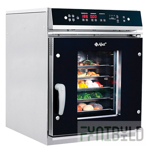 Convection steamer PKA6-1/2P (steam generator, 6 GN 1/2, all stainless steel, without gastronorm containers, top control panel) black design