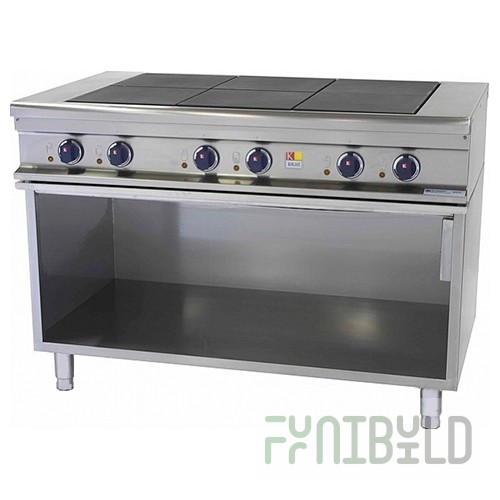 Stove 700ser Kovinastroj (6 burners) ES-T67/P 55833 (1200x700x900mm, 380V, 15kW, on open stand)
