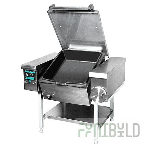 Electric frying pan SECH-0.25N (1000x800x850mm, 38l, cast iron bowl, stainless steel lining and lid)