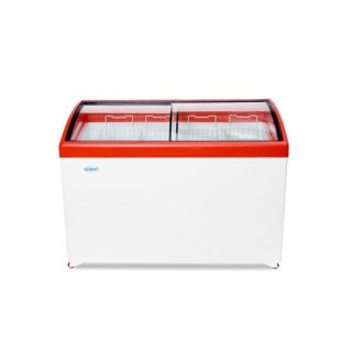 Chest freezer V=359l, MLG-400, -18..-25 C, 1204x604x790mm, red lid, bent glass (4 baskets)