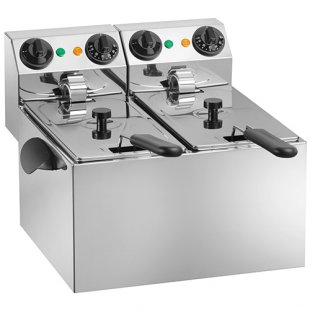 Deep fryer Amitek FE44 (430x430x310mm, 2x4 l, 2 kW + 2 kW, 220 V) 2 containers