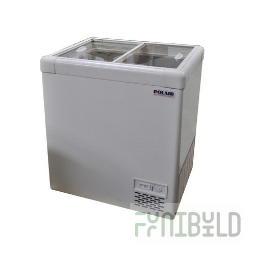 Chest freezer V=320l, DF 130SF-S, -25...-18C, 1070x630x912mm, flat sliding glass lids