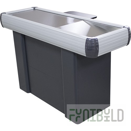 Cash desk MINIMARKET 1500x500x900mm, cashier's cabinet, storage unit art. in-1500 RAL 7016