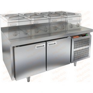 Table with refrigerated cabinet Hicold GN11/TN LT (1390x700x675mm, 0.32 kW, 220 V, -2...+10 °C)