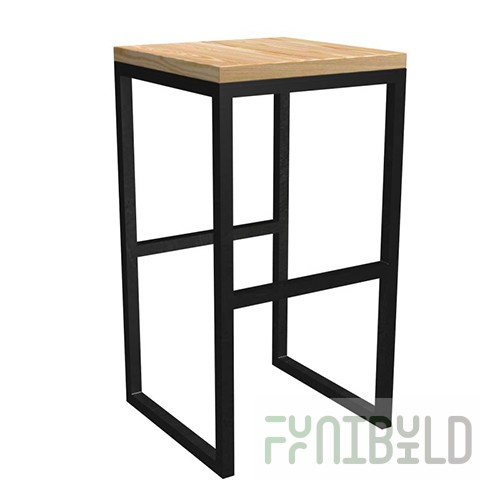 Frame of bar stool Loft-1 320x320x710 in, art. StBar-1 m/k black moire