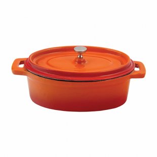 Pan (enamel.cast iron), 550ml, 17cm, orange.portioned.oval.PL art. 81200104