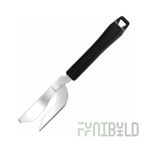 Knife for cleaning and cutting fish; steel, plastic; L=22/10.5, B=3.5 cm; black, metal. art.4070307