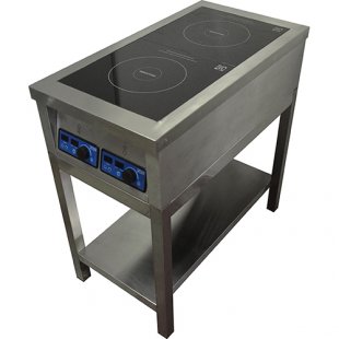 Induction cooker PI-2* (820x600x870 in, 2 conf., solid shelf, 7 kW, 380 V)