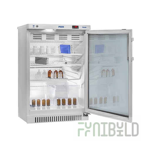 Pharmaceutical refrigerator V=140l, HF-140-1 (+2...+14, 607x600x910mm) with glass door and lock