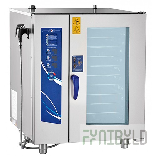 Convection steamer without gastronorm container on 10 levels PKA 10-1/1PM2 (800x840x1055 in, stainless steel, steam generator, 10GN 1/1, 3-channel probe)
