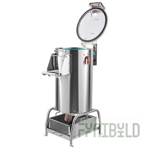 Potato peeler MKK-300-01 with stand and pulp collector (300 kg/h, 475x680x1090 in, 0.75 kW)