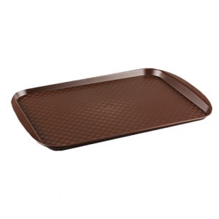 Plastic rectangular tray 450x350x20mm (brown) art. 422106614, 12 pcs. in pack.