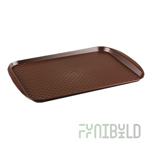 Plastic rectangular tray 450x350x20mm (brown) art. 422106614, 12 pcs. in pack.