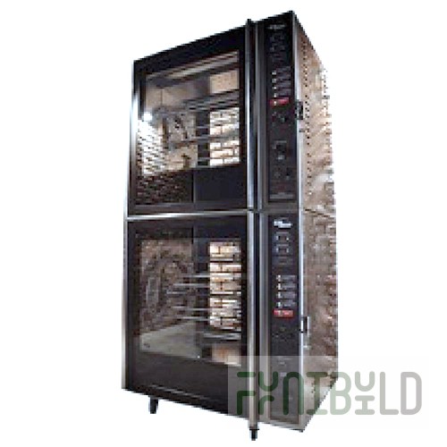 Column of grills (8+8 spokes for 80 chickens) F3KEL/2/22150 (1030x750x2050mm, 13.1 kW+13.1 kW, 380V)