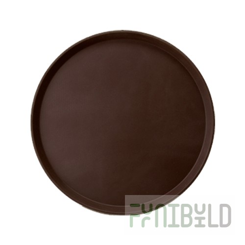 Rubberized round tray 400x25mm, (brown), 25 pcs. in pack.