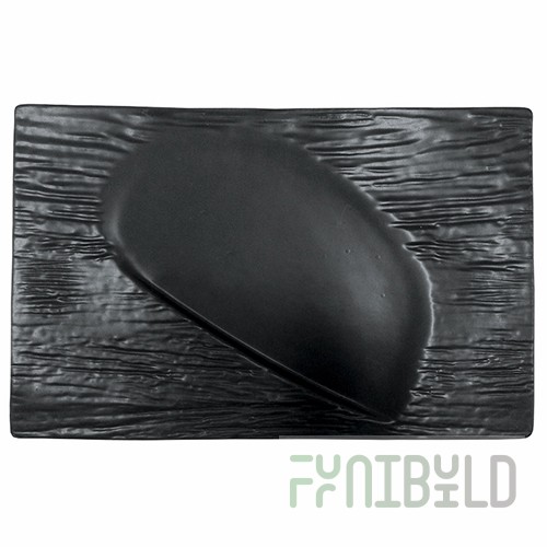 Rectangular dish black 30.5x19cm