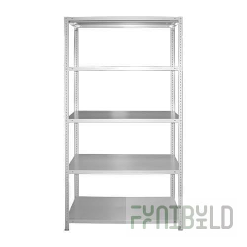 Metal rack 1000x600x2000 in (5 shelves, 4 posts, 4 heels)