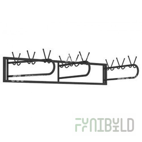 Wall hanger 18 hooks, metal black art.951