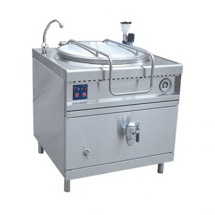 Electric cooking kettle, drain cock, steam jacket KPEM-250/9 T (fully stainless steel)