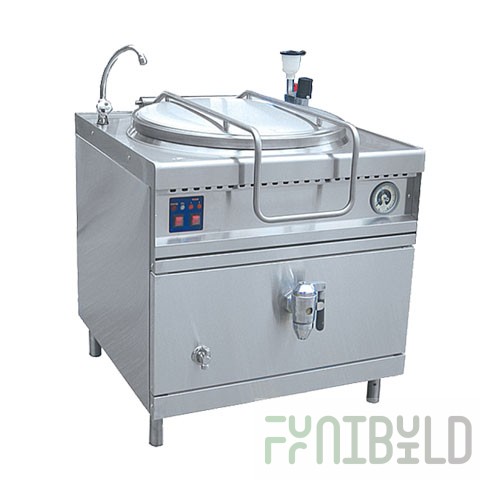Electric cooking kettle, drain cock, steam jacket KPEM-250/9 T (fully stainless steel)