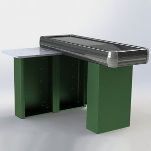 Cash desk MINIMARKET 1500x500x900mm, cashier's cabinet, storage unit art. in-1500