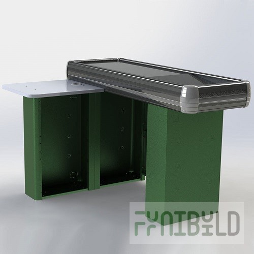 Cash desk MINIMARKET 1500x500x900mm, cashier's cabinet, storage unit art. in-1500