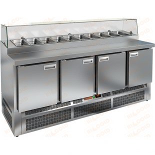 Pizza table Hicold PZE2-1111/GN (1/6) glass (1970x700x1160mm, +2...+10 °C)
