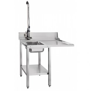 Pre-wash table SPMF-6-1 (1006x644 in) shower stand, solid-drawn sink 330x330x180, for MPC-400
