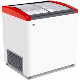 Chest freezer V=260 l GELLAR FG 275 E red (810x650x860 in, -12…-25C, 3 baskets, wheels, lock)