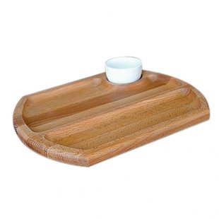 Serving dish (beech) 30x24x3cm (2 sections) art. B084