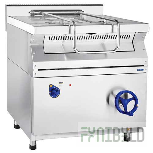 Gas frying pan GSK-80-0.27-40, (800x875x950 in, 40 l, stainless steel, solid-drawn bowl, area - 0.27 m2, tilting, 700 series)