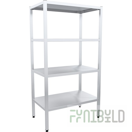 Rack PROFI SKN-10/5S4P-01, 1000x500x1850(1870) in, frame stainless steel pipe 40x40, solid shelf
