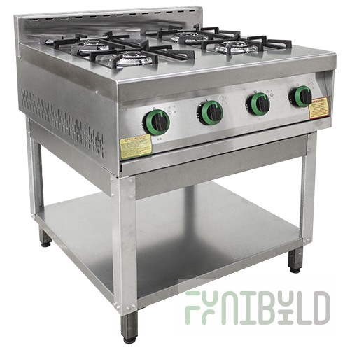 Gas stove 4-burner without oven. cabinet PG-4-01 (840x850x860 (960) in, 14 kW, 220 V)