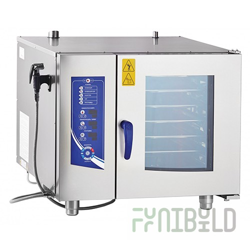 Convection steamer PKA 6-1/1PM2 (steam generator, 6xGN-1/1, memory for 110 programs, stainless steel, without containers
